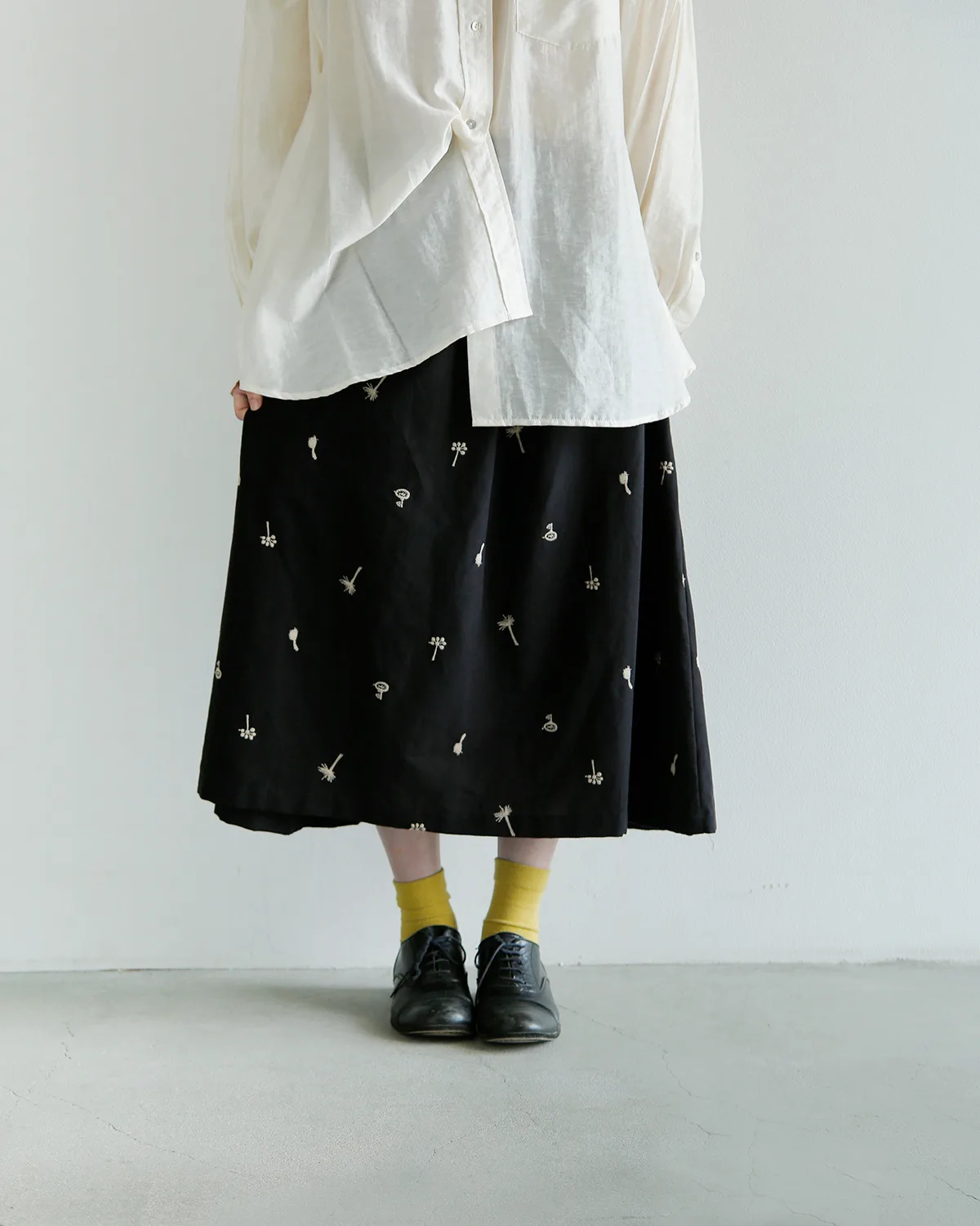 atelier naruse コットンリネン カットインポケットスカート nohara