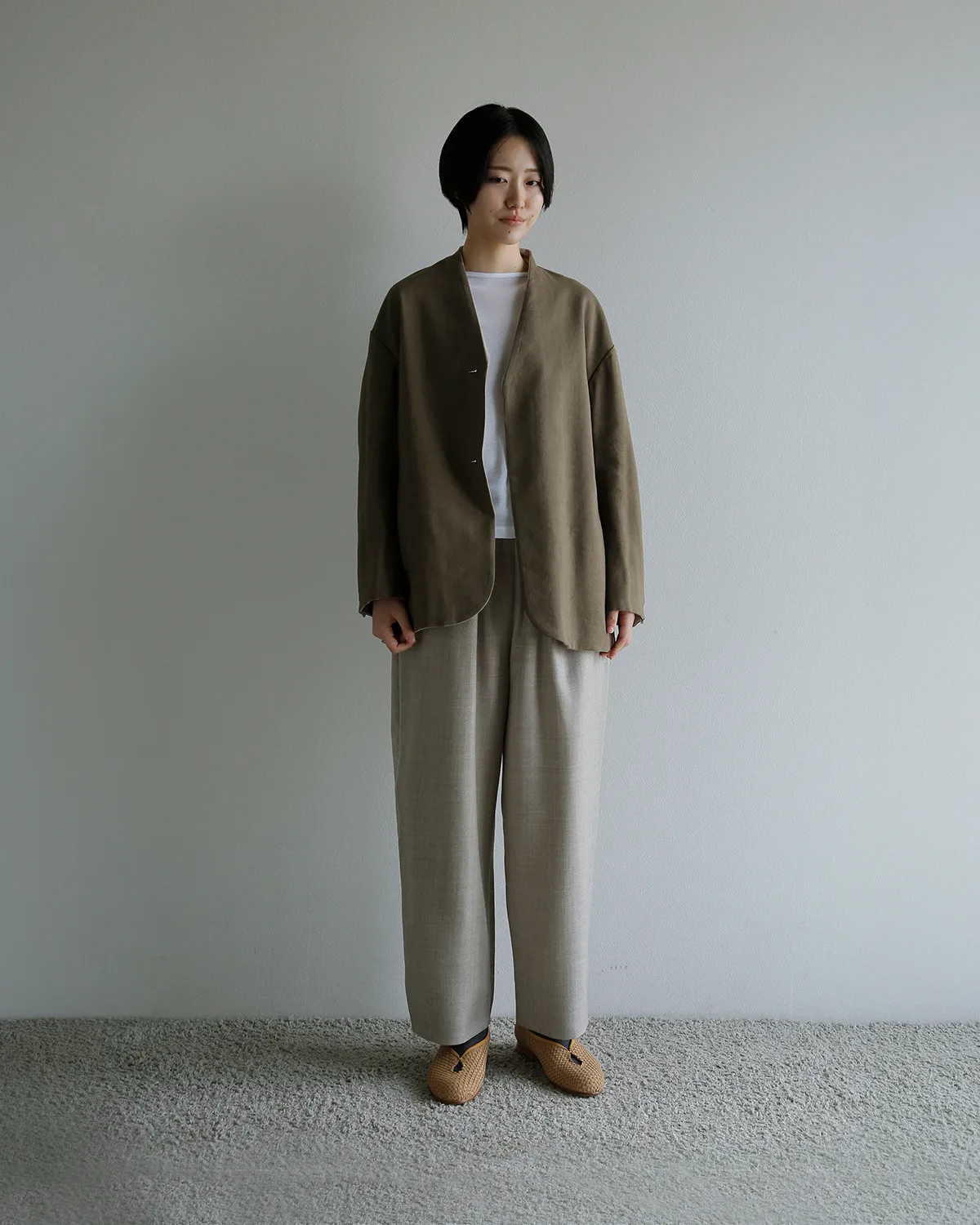 COSMIC WONDER テーラードジャケット col.Natural×Brown リバーシブル面