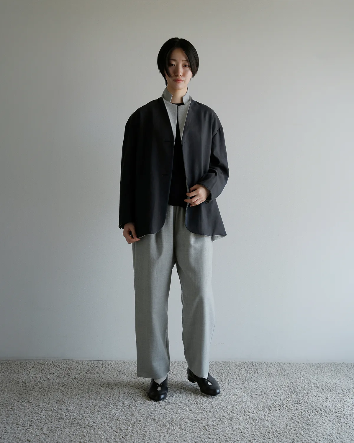 COSMIC WONDER テーラードジャケット col.HeatherGray×Navy リバーシブル面