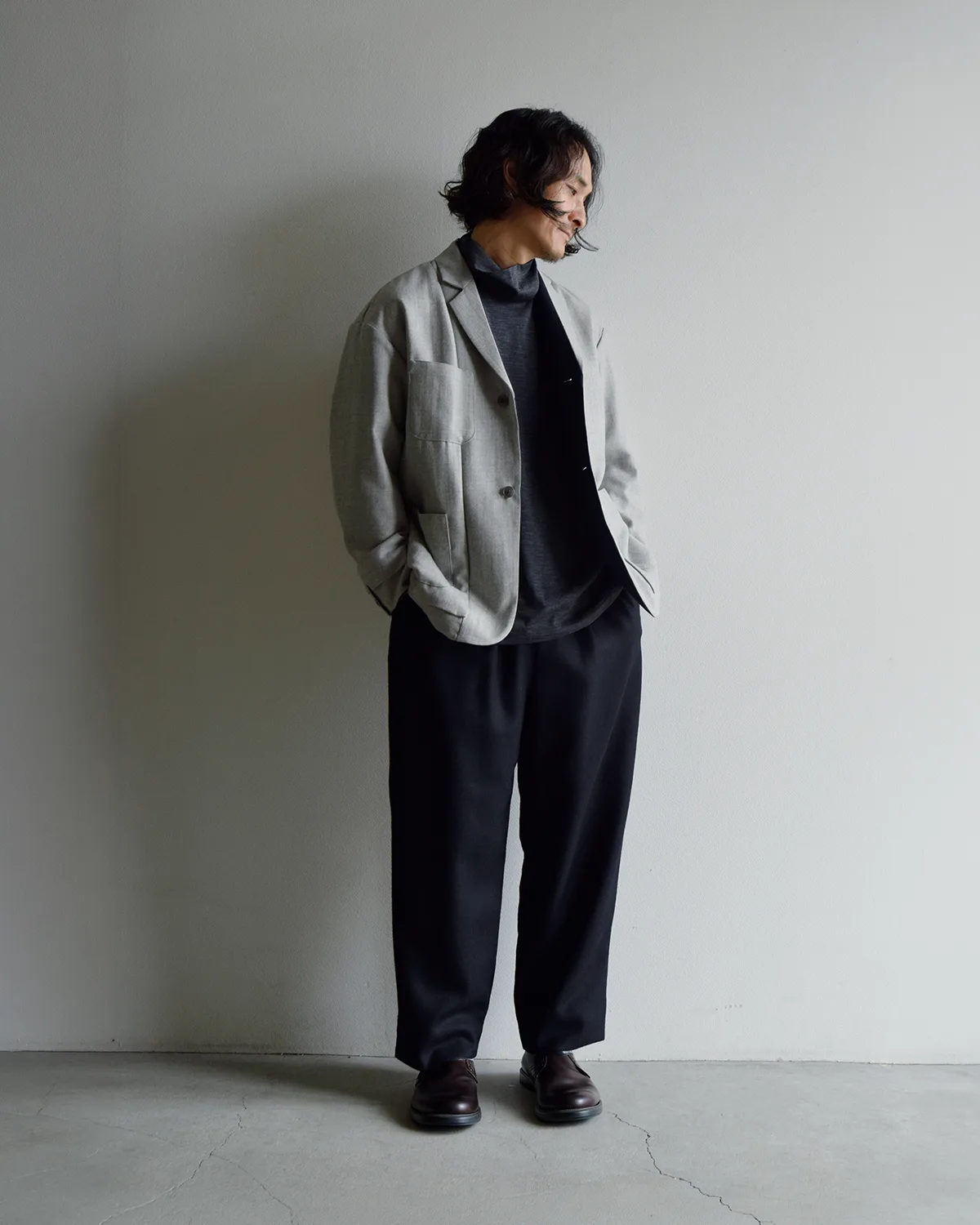COSMIC WONDER テーラードジャケット col.HeatherGray×Navy 別カット