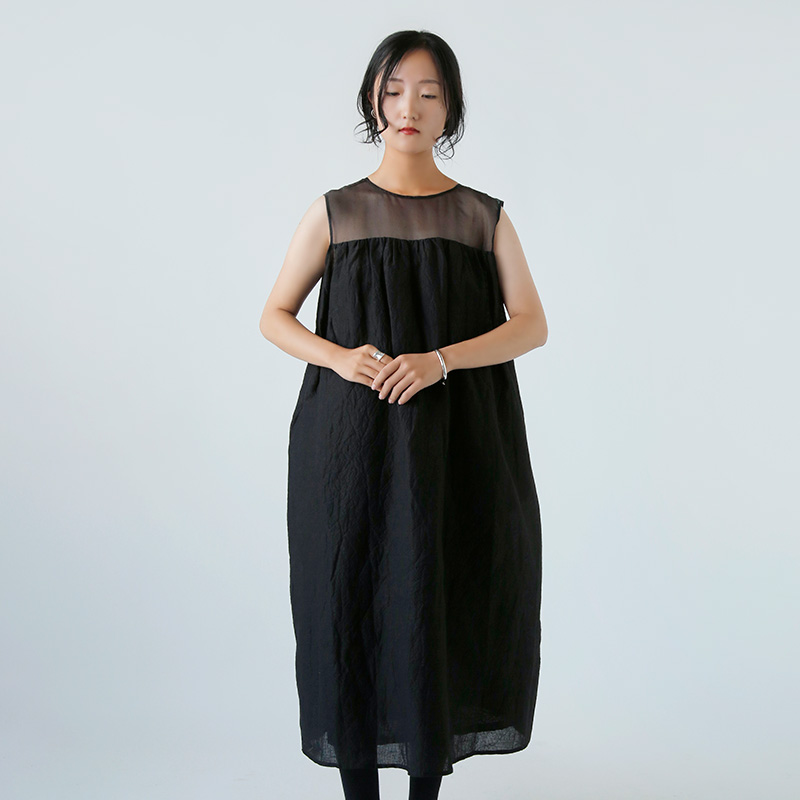 R & D.M.Co- I[h}Ye[[  VF[fBO `FbN m[X[u hX gSHADING CHECK NO SLEEVE DRESSh 7534