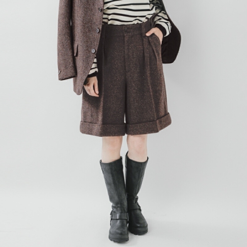 Scye TC  E[ VFbgh w{[ cC[h V[gpc gShetland Herringbone Tweed Shortsh 1225-83015-fn 2025awV yTCY񖳗z