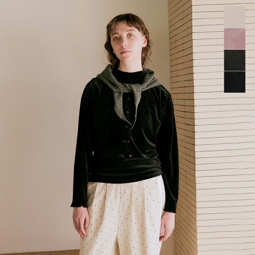 whyto ホワイト  シアー ベロア カーディガン “sheer velour cardigan” wht25fcs4005-nk 2025aw新作 
