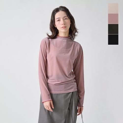 whyto ホワイト  シアー ベロア ブラウス “sheer velour blouse” wht25fcs4006-nk 2025aw新作 