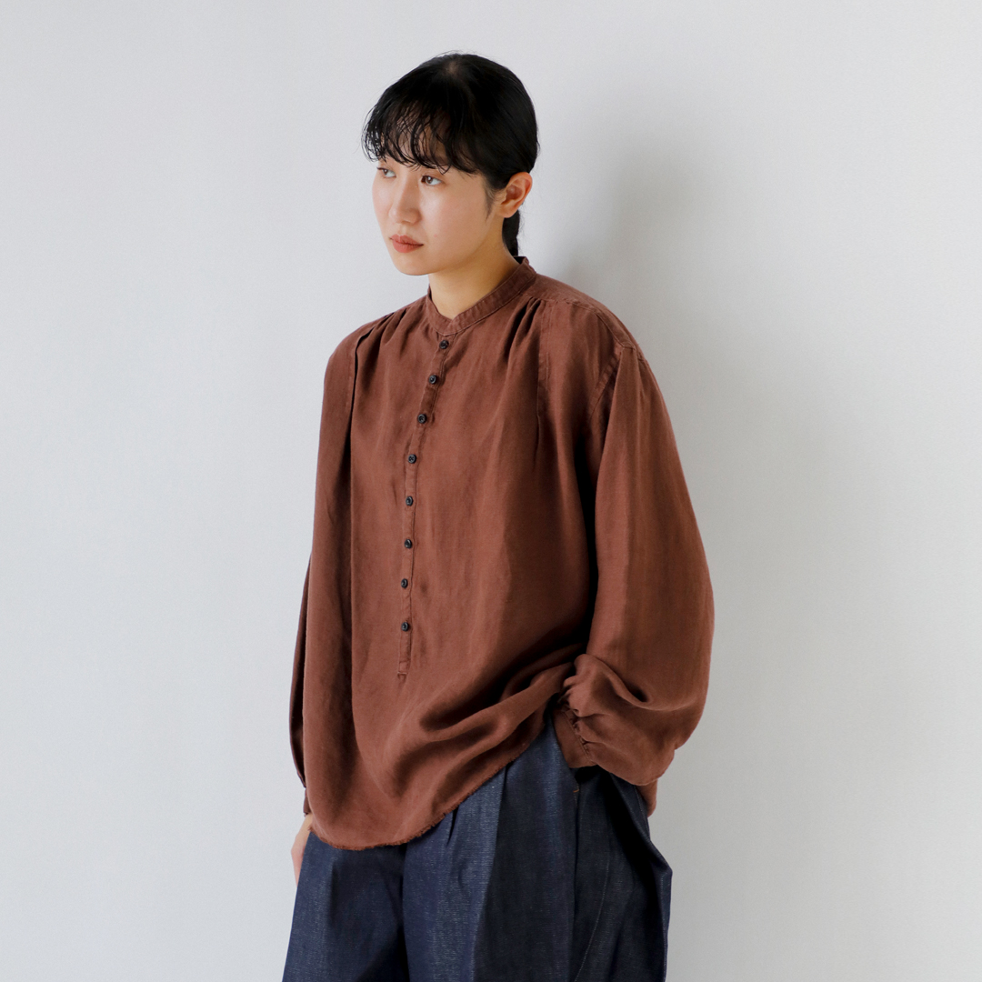 CLOLI N  wv X^hJ[ uEX gHEMP STAND COLLAR BLOUSEh cl-sh041-yo 2025awV 