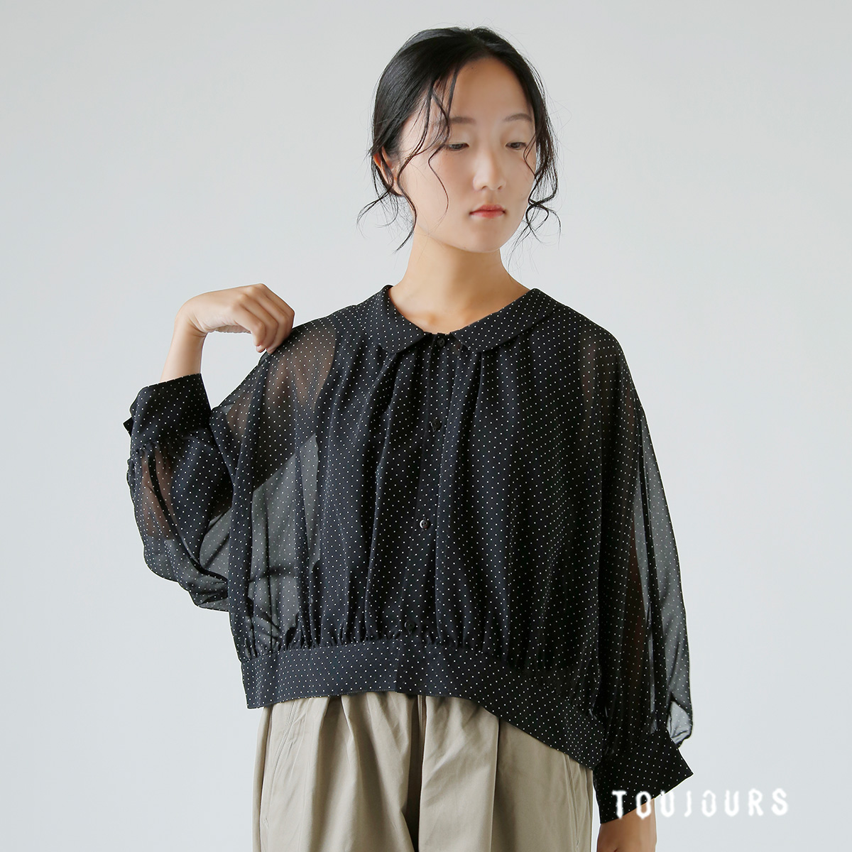 TOUJOURS gDW[  s hbg vg VN VtH uEX gCollared Bolero Blouseh tm43is01 2025awV 