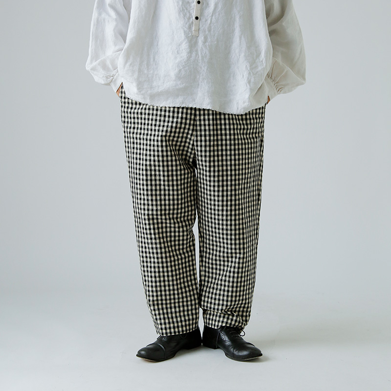 R & D.M.Co- I[h}Ye[[  MK`FbN TG e[p[h K pc gGINGHAM CHECK SARROUEL TAPERED GUM PANTSh 7609 2025awV