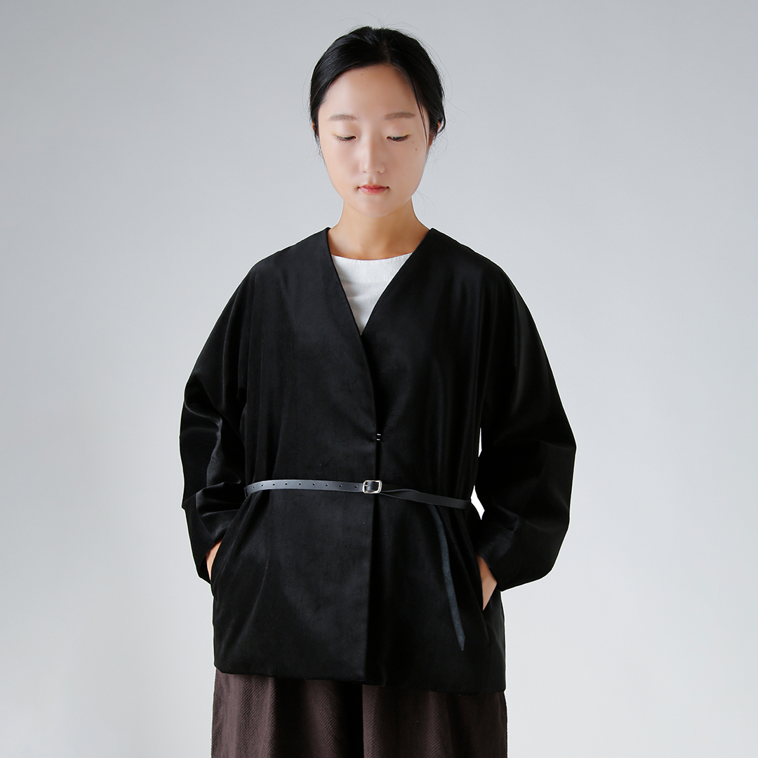 TENNE HANDCRAFTED MODERN enhNtebh_  U[xgt vX xxbg m[J[ WPbg gvelvet no collar jacketh 0031-same1  yTCYEJ[񖳗z