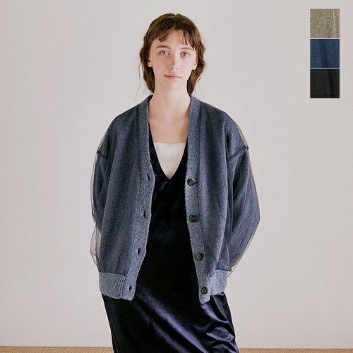 whyto zCg  `[ C[h jbg J[fBK gtulle layered knit cardiganh wht25fkn4035-mn  2025awV