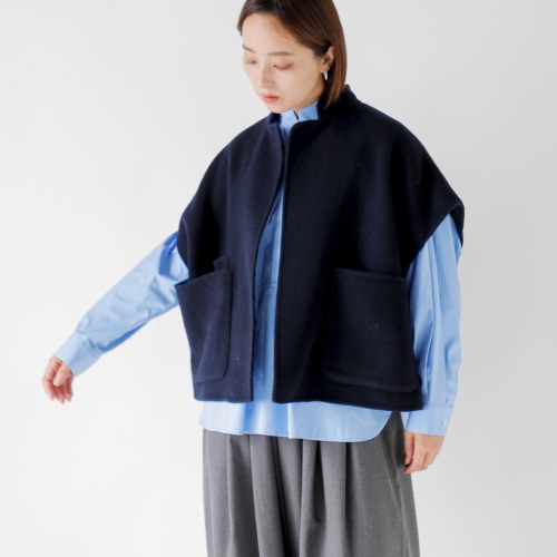 Si-Si-Si ウールダブルフェイス スリーブレス ジャケット SLEEVELESS JACKET