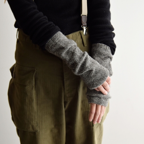 yahae kan カン アルパカ モス ステッチ アームレッグ ウォーマー