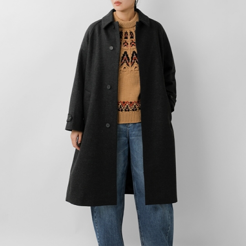 NO CONTROL AIR スタンダードフラノ ウール ステンカラー コート