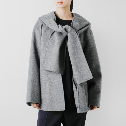 YLEVE ウール ダブルクロス フーデッドコート SUPER 100s WOOL DOUBLE CLOTH HOODED CO