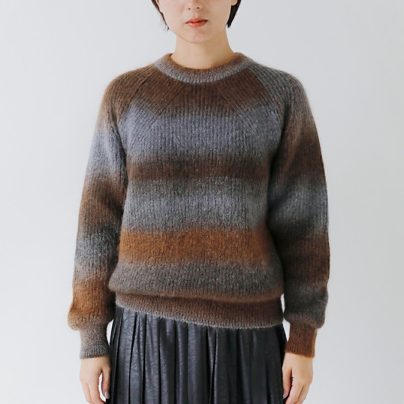 BATONER モヘア クルーネック ニット プルオーバー MOHAIR KASURI DYE SIGNATURE CREW NECK