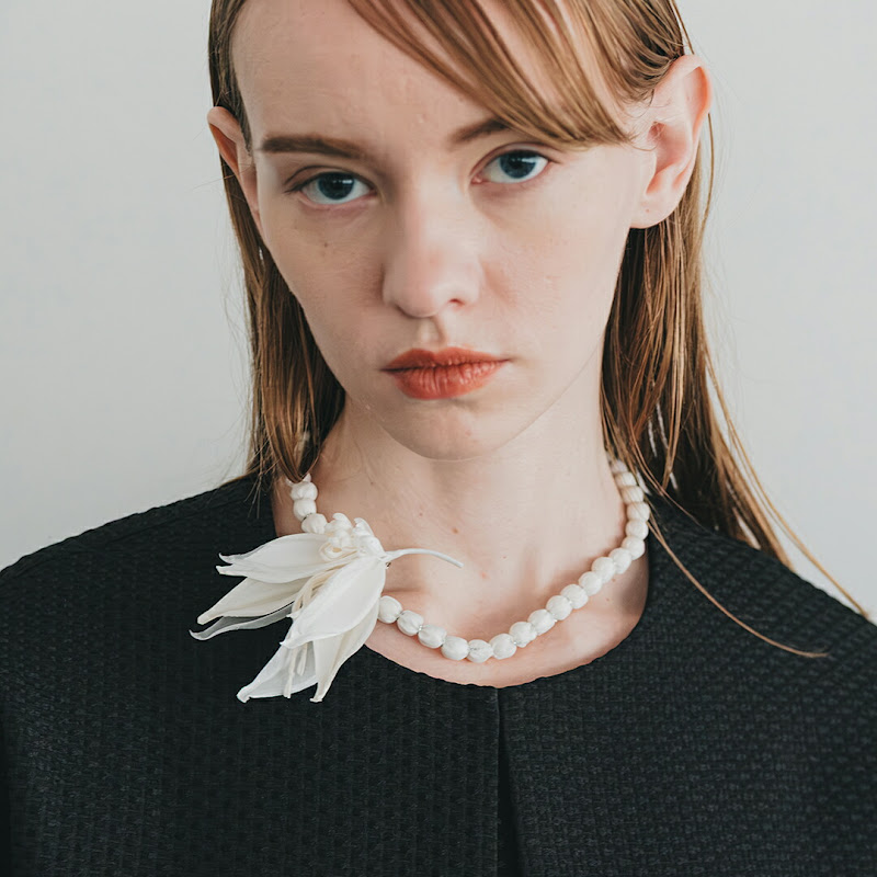 whyto シアーリーフ ネックレス ブローチ 春夏 2way sheer leaf necklace/brooch