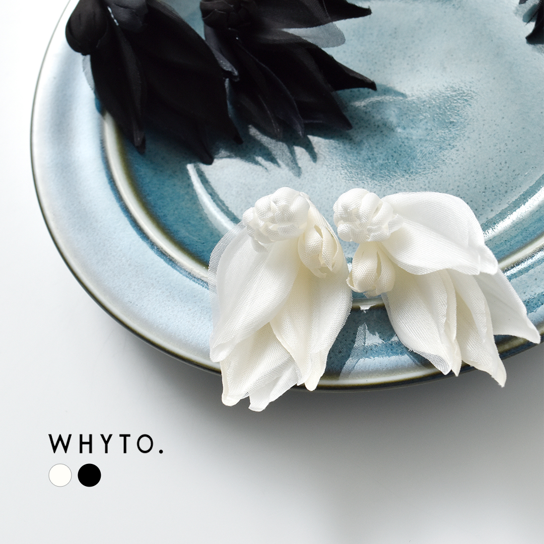 whyto シアーリーフ ピアス イヤリング 春夏 sheer leaf earrings