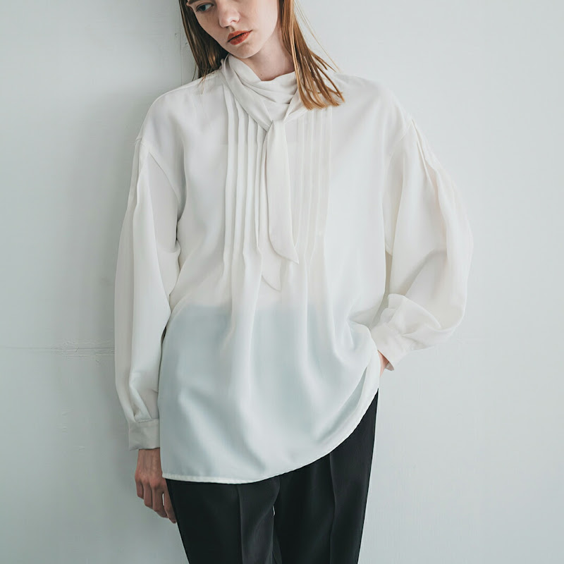 whyto �z���C�g  ���{���^�C �s���^�b�N �u���E�X ribbon tie blouse wht25fbl4082  2026ss�V�� �t��