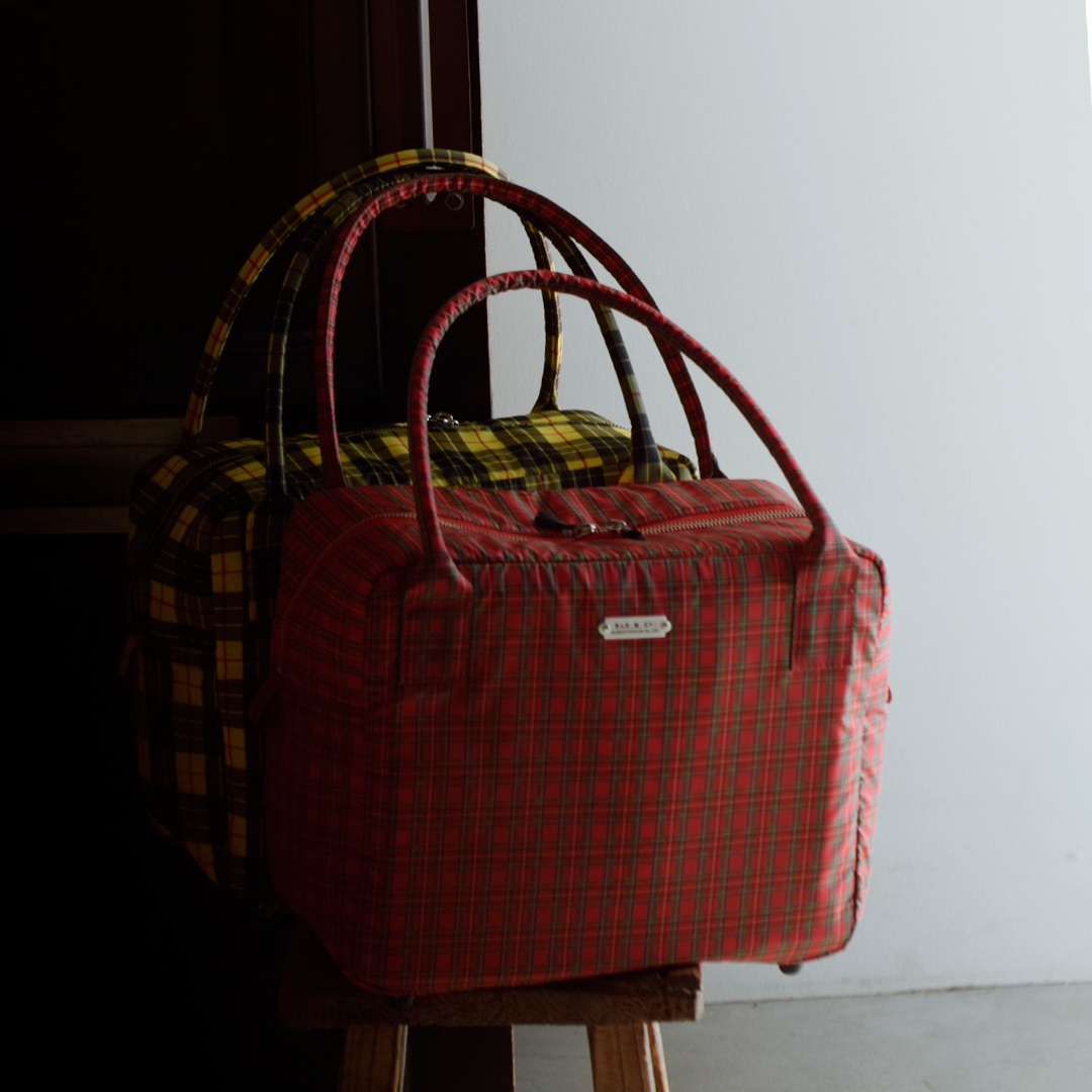 R & D.M.Co- �I�[���h�}���Y�e�[���[  �^�[�^���`�F�b�N �{�X�g�� �o�b�O �gTARTAN CHECK GROCERY BOSTON BAG�h 7851  2026ss�V�� �t��