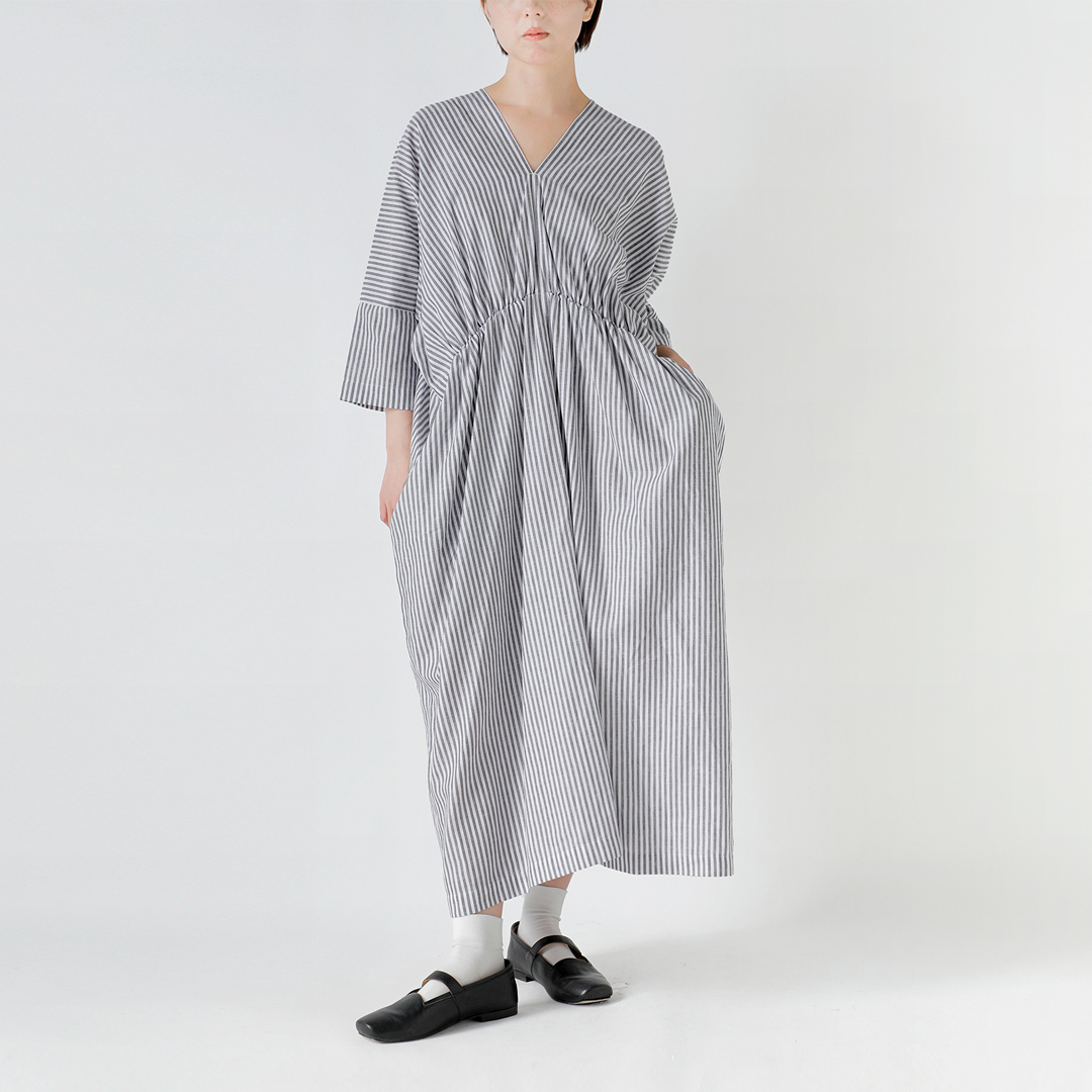 SI-HIRAI リネン ヘンプ ネック レクタングル ドレス 春夏