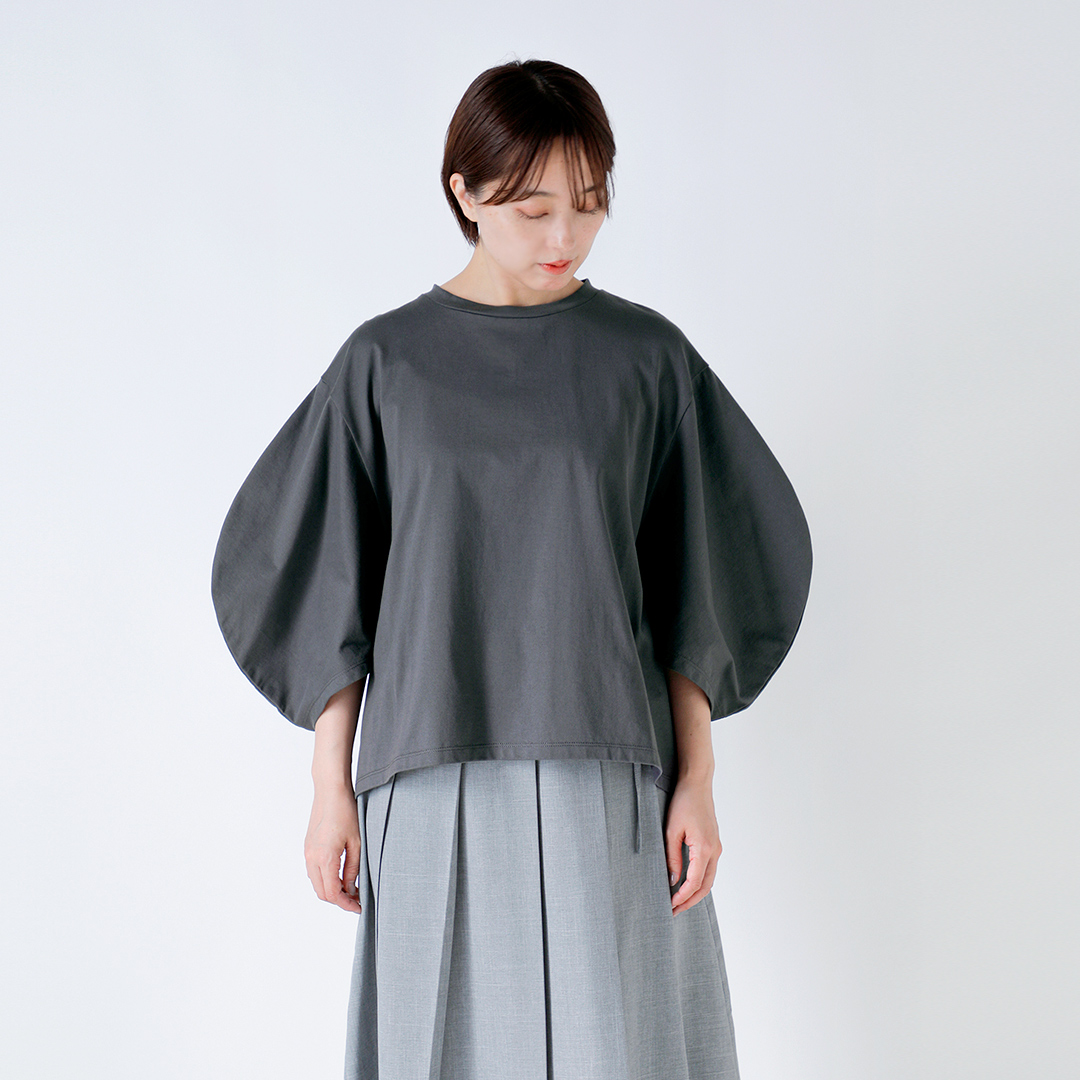 SI-HIRAI コットンジャージー ラウンド スリーブ シャツ 春夏