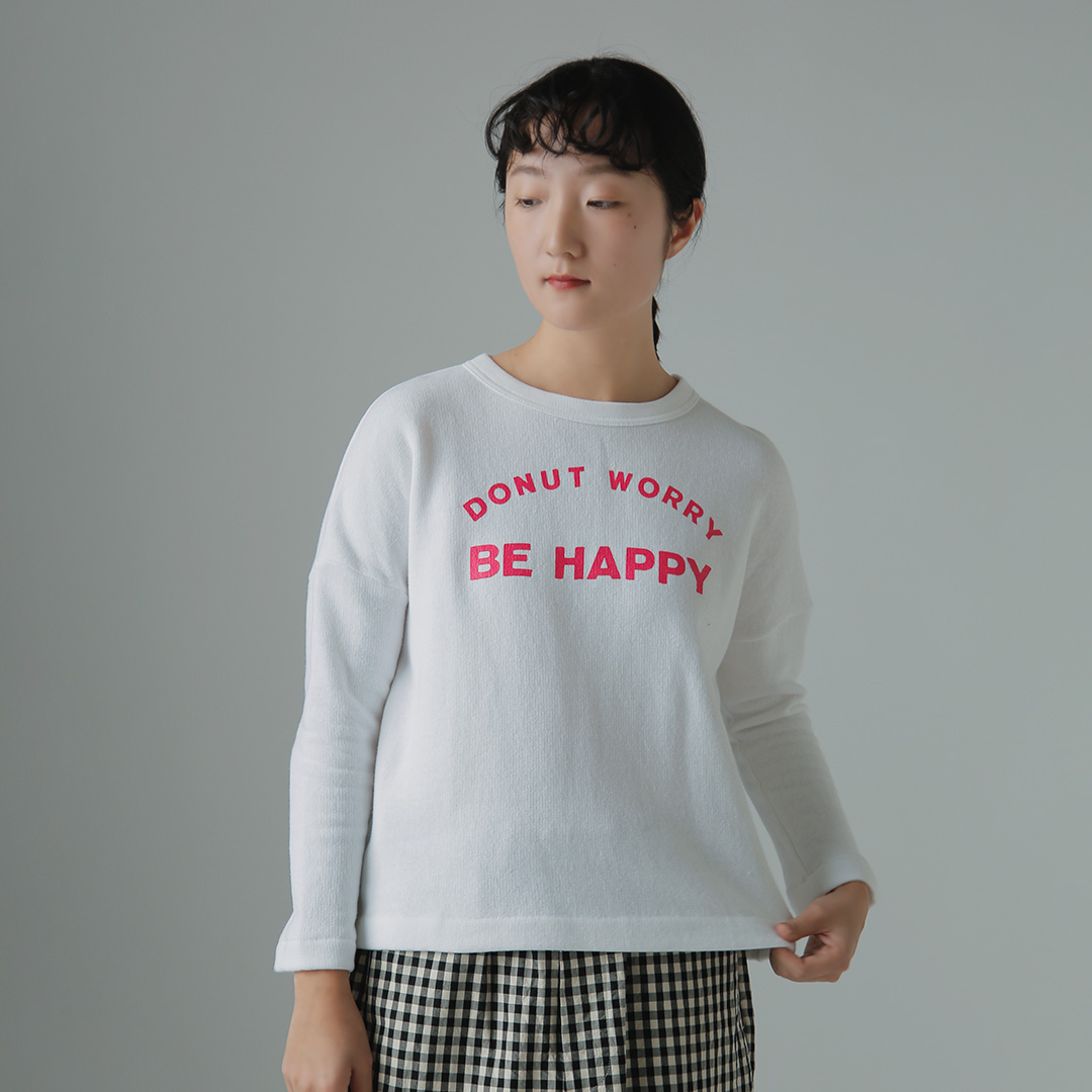 R & D.M.Co- コットン プリント ドロップスリーブ プルオーバー DONUT WORRY DROP SHOULDER SHIRT