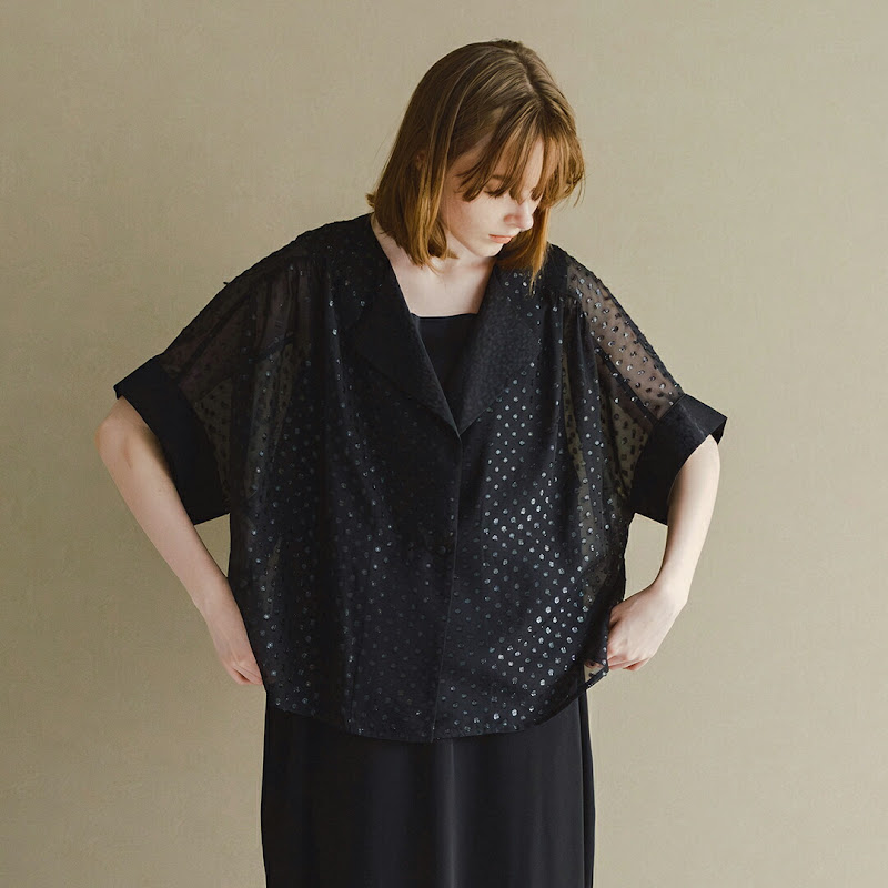 whyto ギャザー ハーフスリーブ ジャケット gather half sleeve jacket