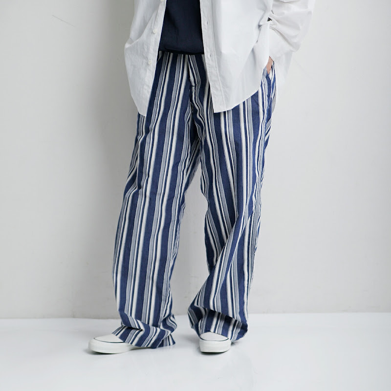 MASTER&Co. コットンストライプ ドローストリングパンツ