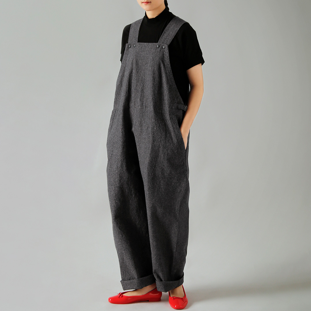 atelier naruse コットン リネン スラブ オーバーオール