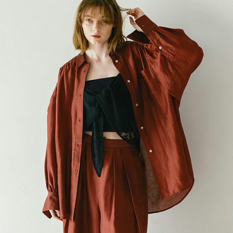 whyto シアー ボリューム ブラウス sheer volume blouse