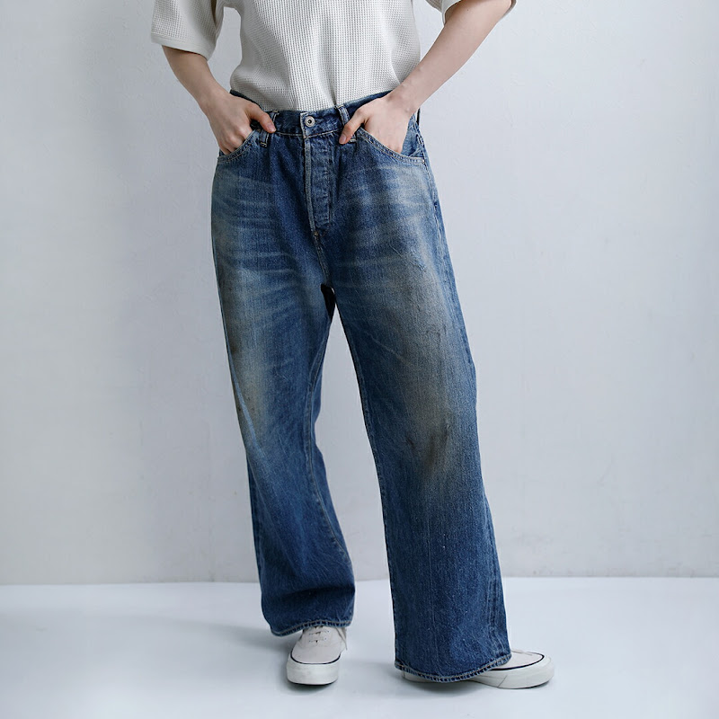 chimala セルビッチデニム バギーカットパンツ