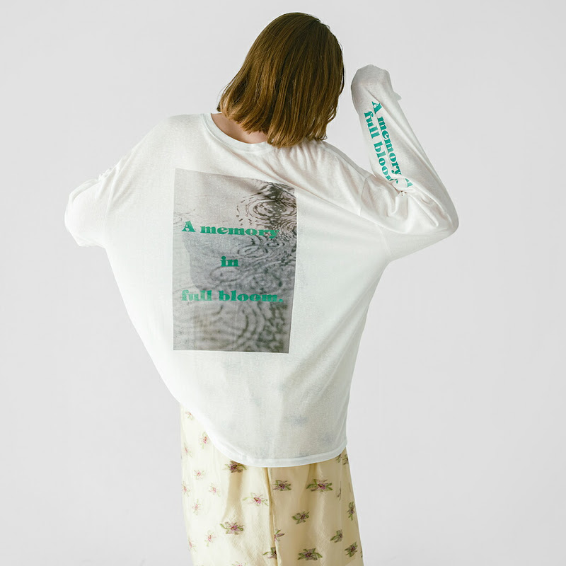 whyto シアープリント ロングスリーブ シャツ 2way sheer print long tee