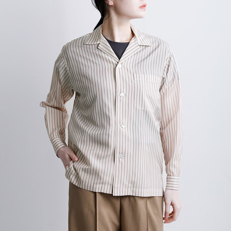 YLEVE ストライプ パジャマシャツ