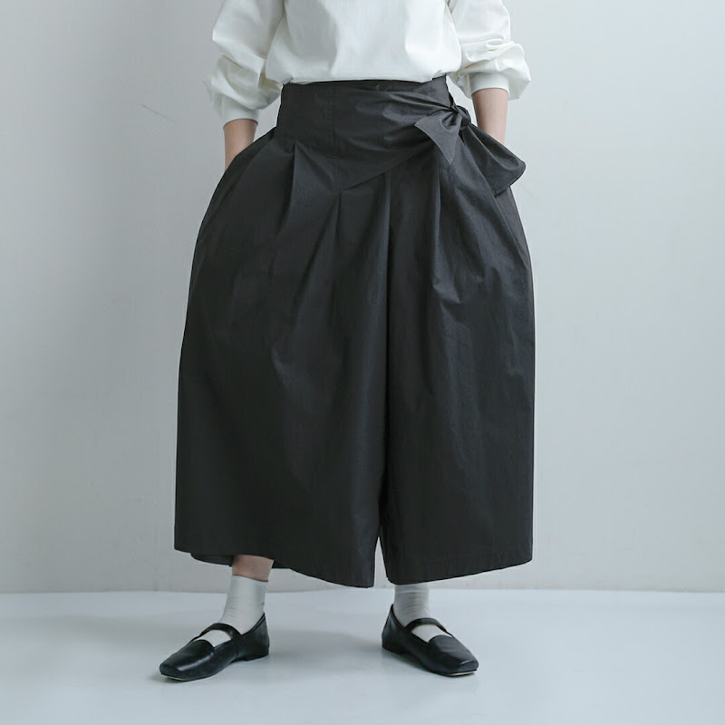 Si-Si-Si コットンタイプライター ラップ キュロット スカート