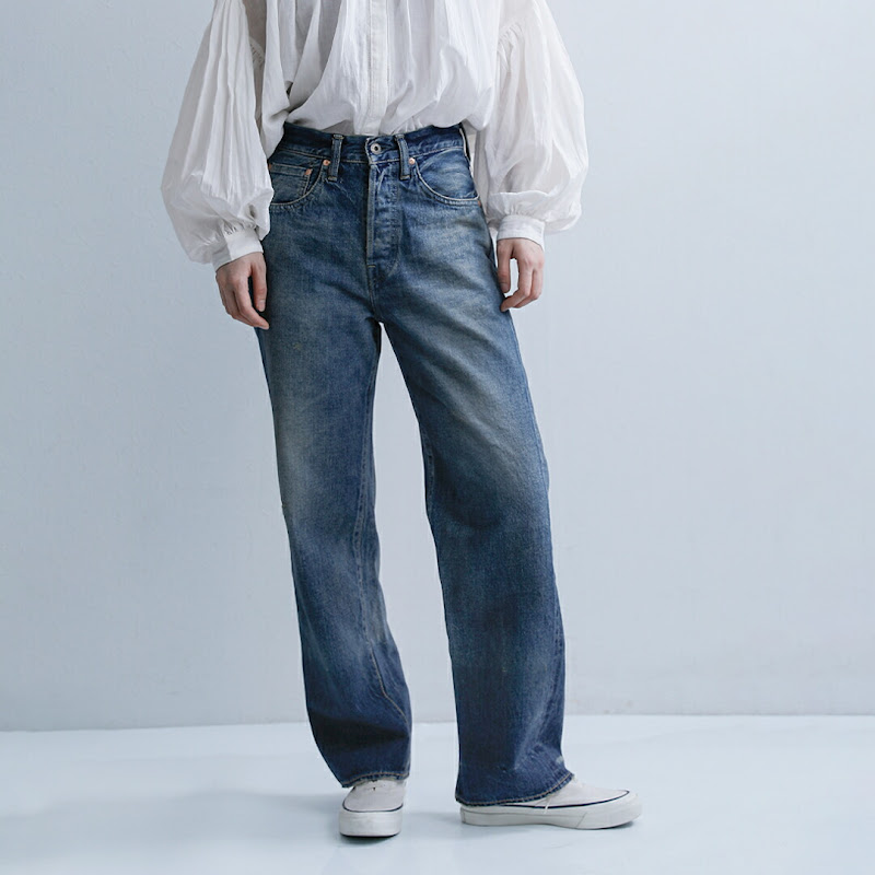 chimala セルビッチデニム ショートストレートカットパンツ