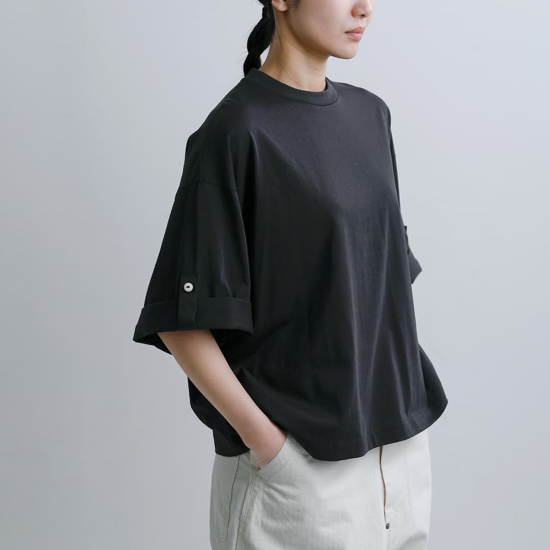 Dulcamara カット 接触冷感 コットン ロールアップシャツ