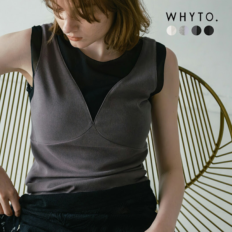 whyto シアー コンビネーション タンクトップ sheer combination tank top