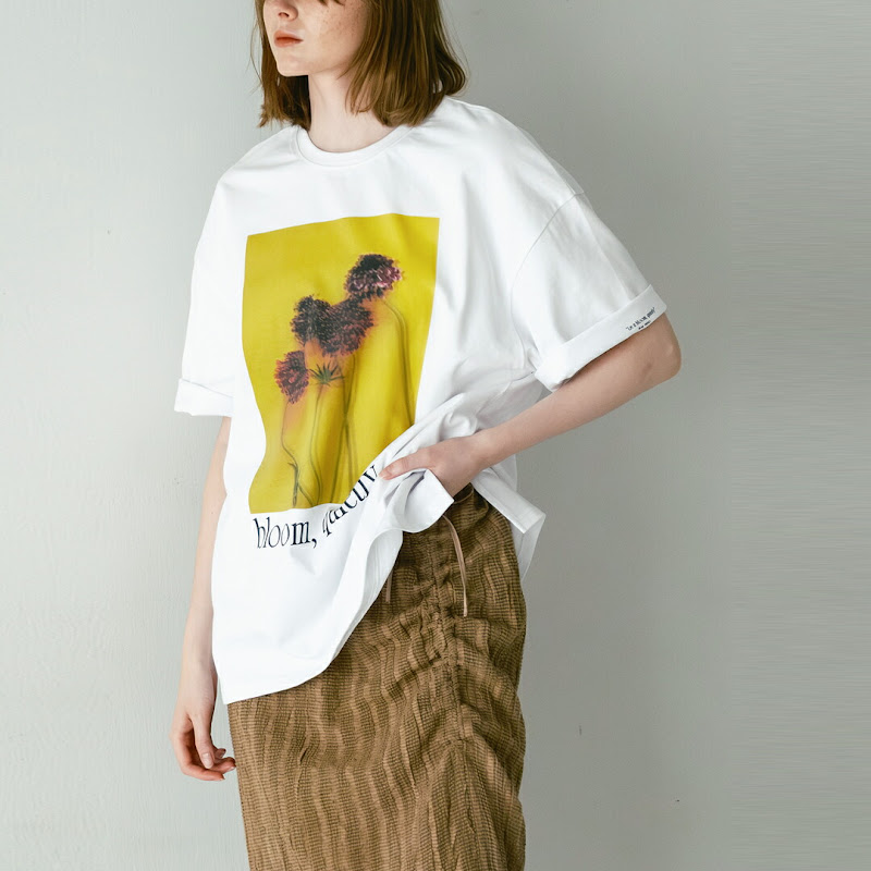 whyto コットン フォトプリント シャツ 2way print tee