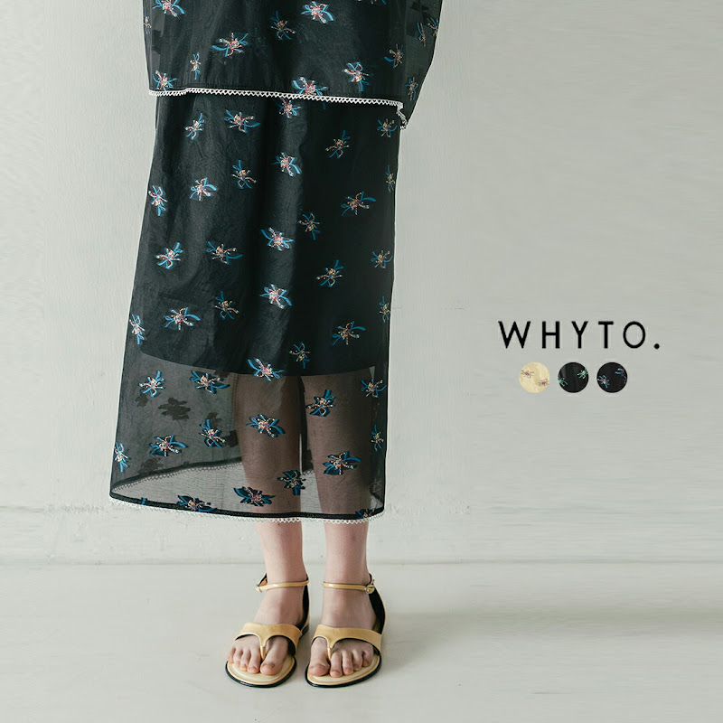 whyto �z���C�g  �}���x���[�V���N �V�A�[�t�����[ �X�J�[�g �gsheer flower skirt�h wht26hsk4031  �V�� 