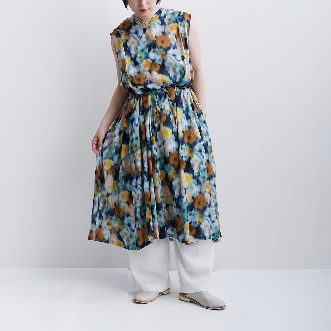 the last flower of the afternoon ���X�g�t�����[�I�u�W�A�t�^�k�[�� ���o�e�B�v�����g �X���[�u���X A���C�� �����s�[�X Sleeveless A-line dress tlf-226-op001-lpl �V��