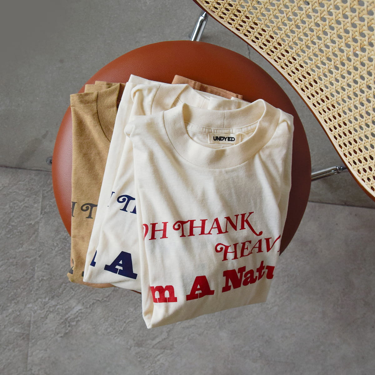 UNDYED オーガニックコットン 半袖 プリントシャツ