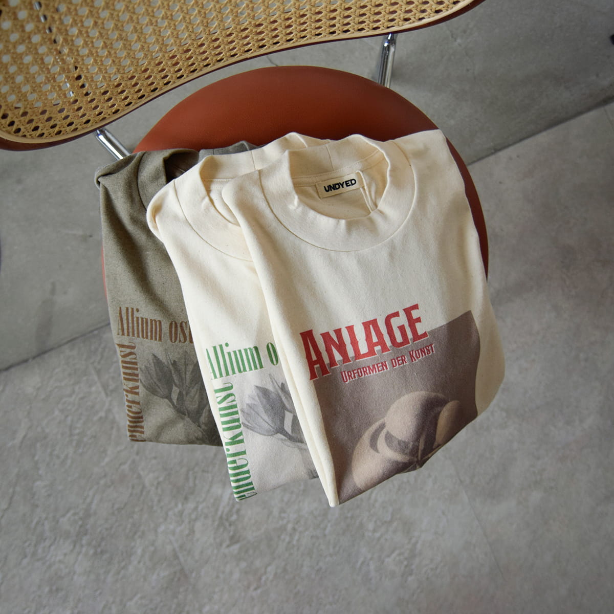 UNDYED オーガニックコットン 半袖 プリントシャツ