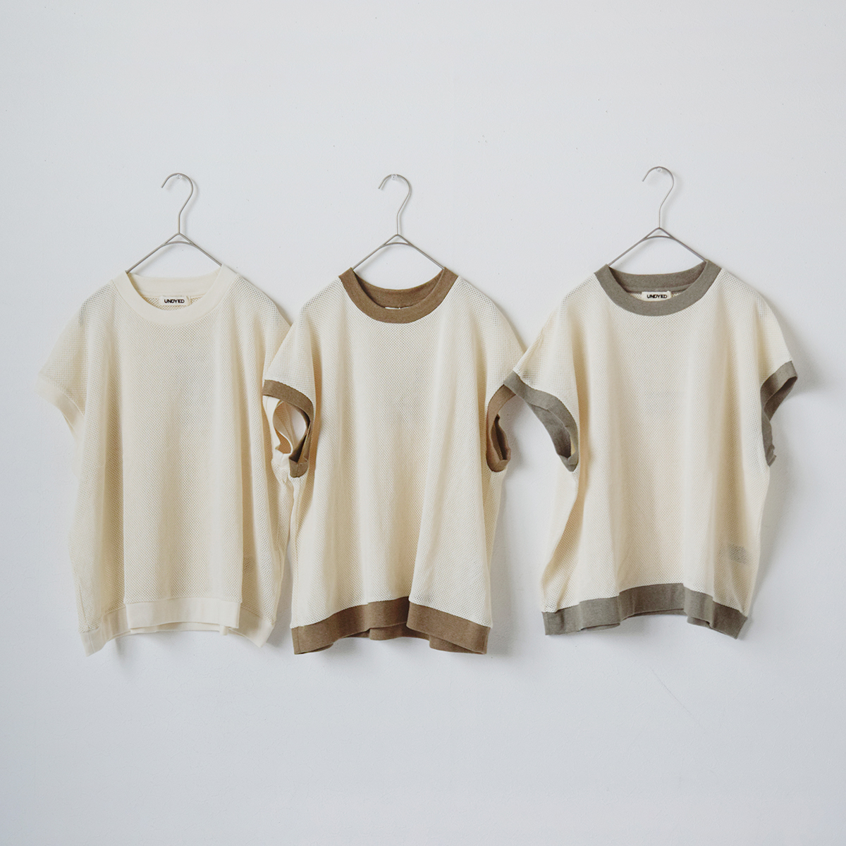 UNDYED カラードオーガニックコットン メッシュベスト