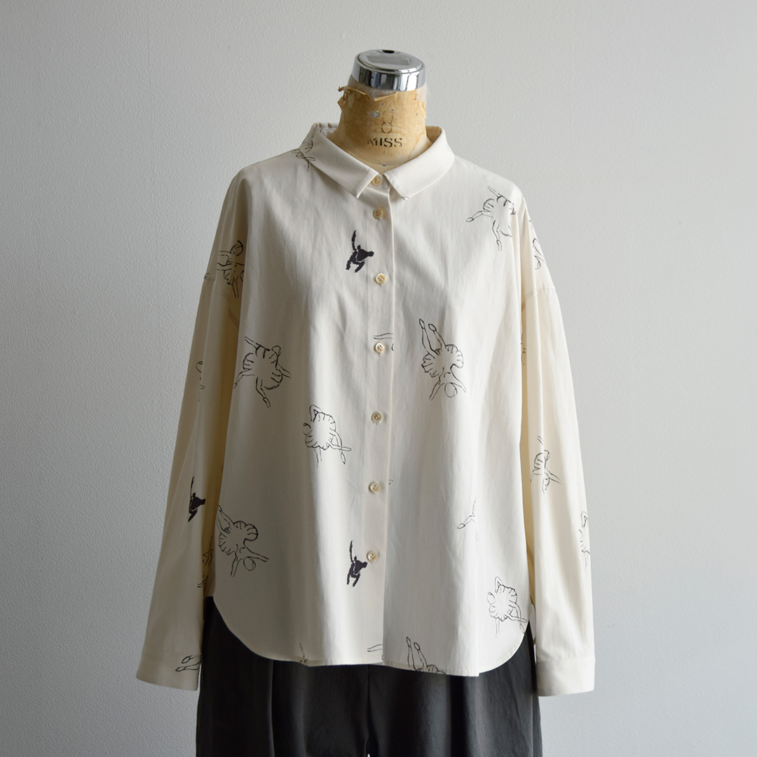 atelier naruse レーヨン コットン ビッグ シルエット シャツ ballerina