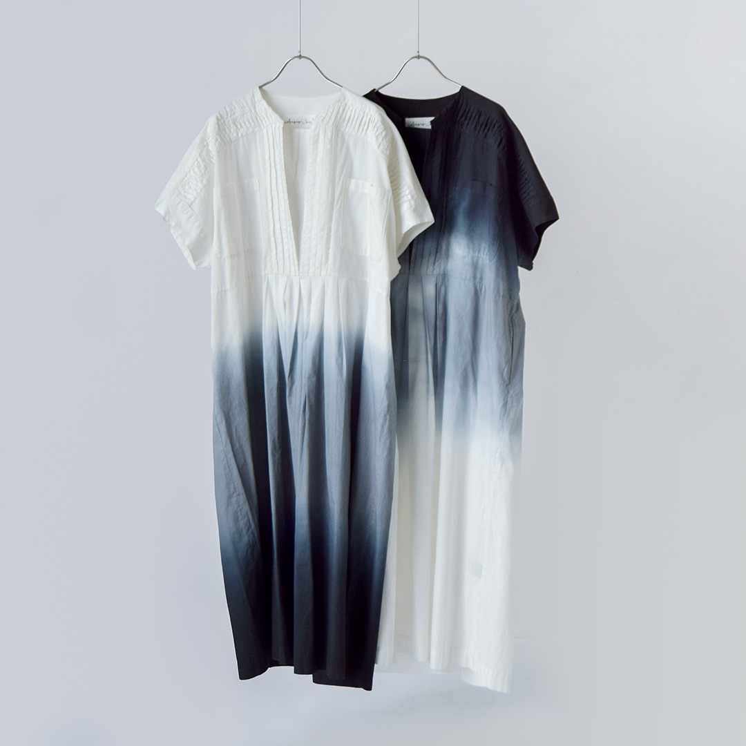 Si-Si-Si コットン グラデーション ピンタック ワンピース