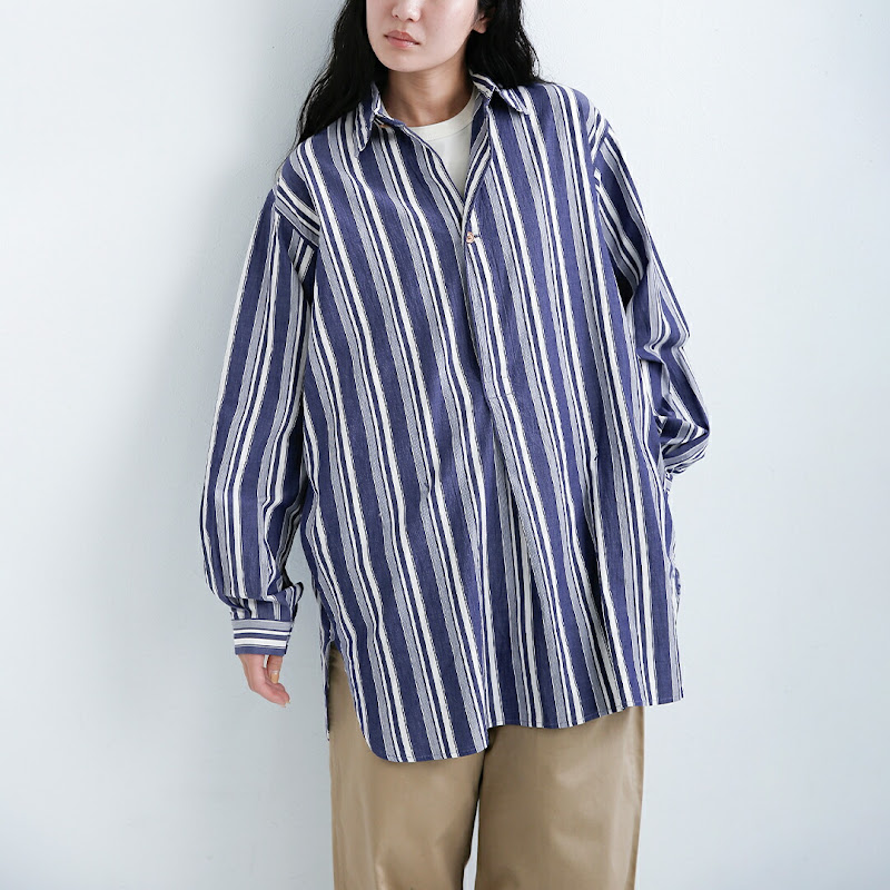 MASTER&Co. コットンストライプ プルオーバーシャツ