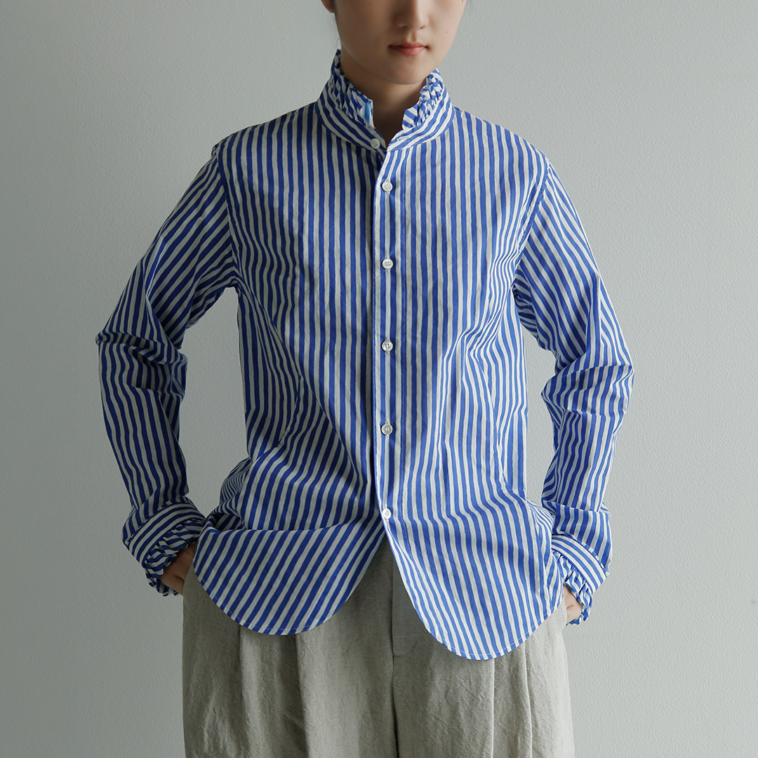 R & D.M.Co- �I�[���h�}���Y�e�[���[  �L�����f�B�[�X�g���C�v �t�����J���[ �V���c CANDY STRIPE FRILL COLLAR SHIRT 8170  