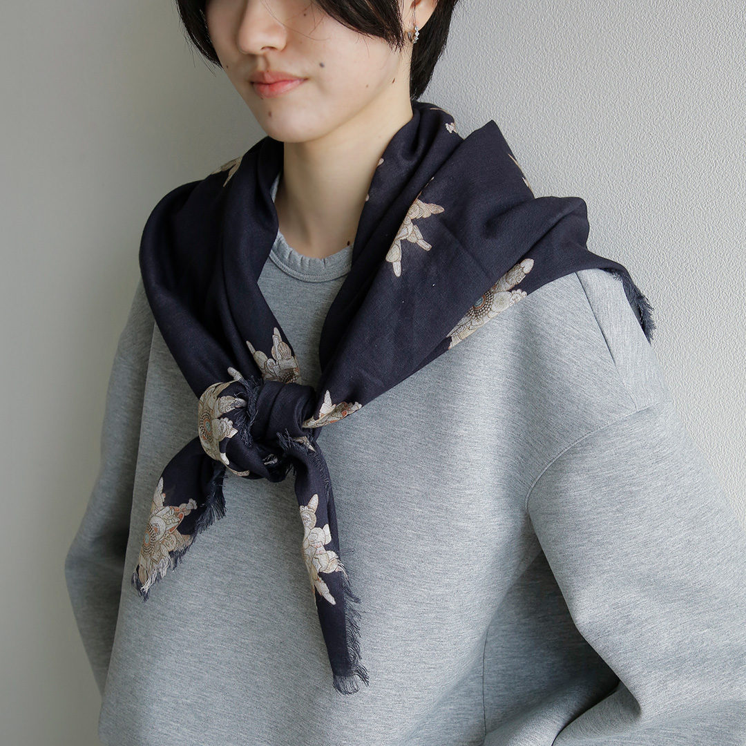 R & D.M.Co- �I�[���h�}���Y�e�[���[  �R�b�g�� �r�X�P�b�g �K�[�[ �V���[�� BISCUIT GAUZE SHAWL 8323