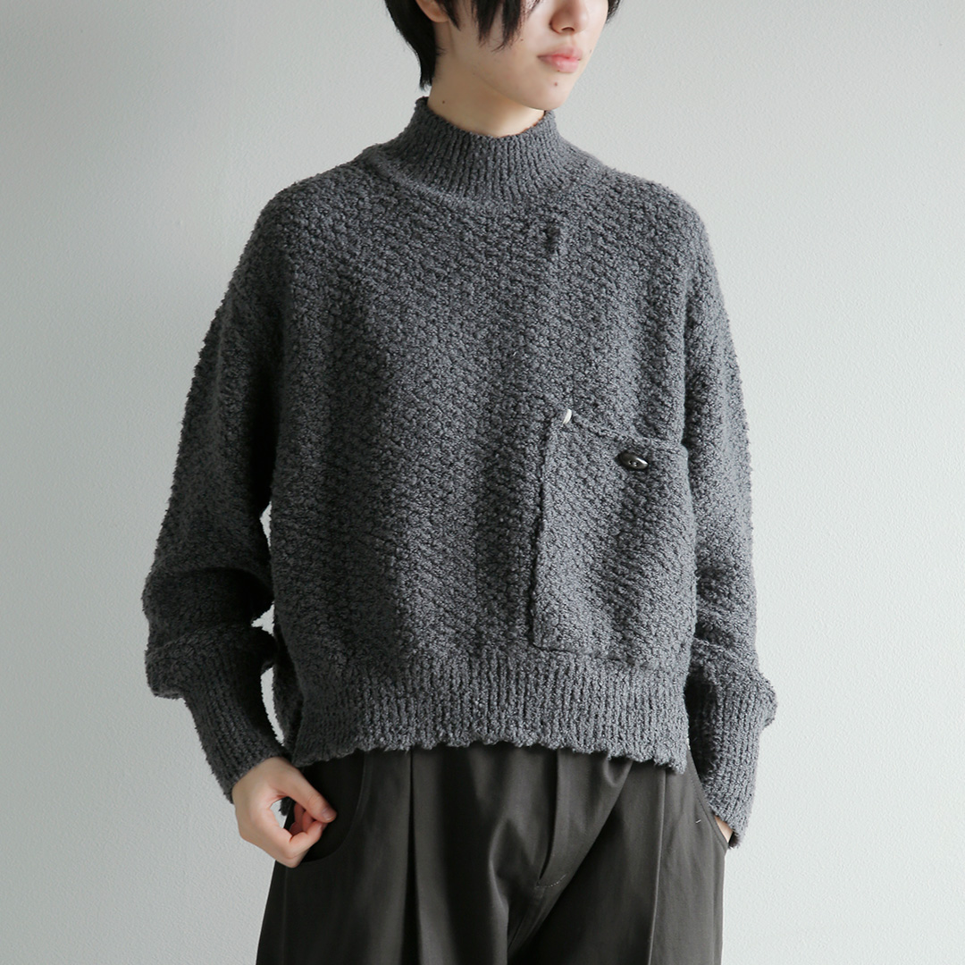 ONICA �I�j�J  �R�b�g�� ���b�N�l�b�N ���[�v���[�� �j�b�g�g�b�v�X Loop-yarn pocket Jumper oni066  2026aw�V��
