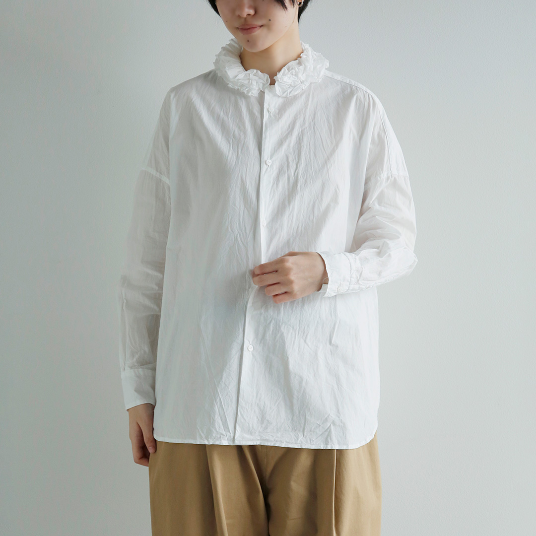 TOUJOURS �g�D�W���[  �t�@�C�����[���R�b�g�� �l�b�N�t�����V���c Neck Ruffle Shirt mm45ps01  2026aw�V�� 