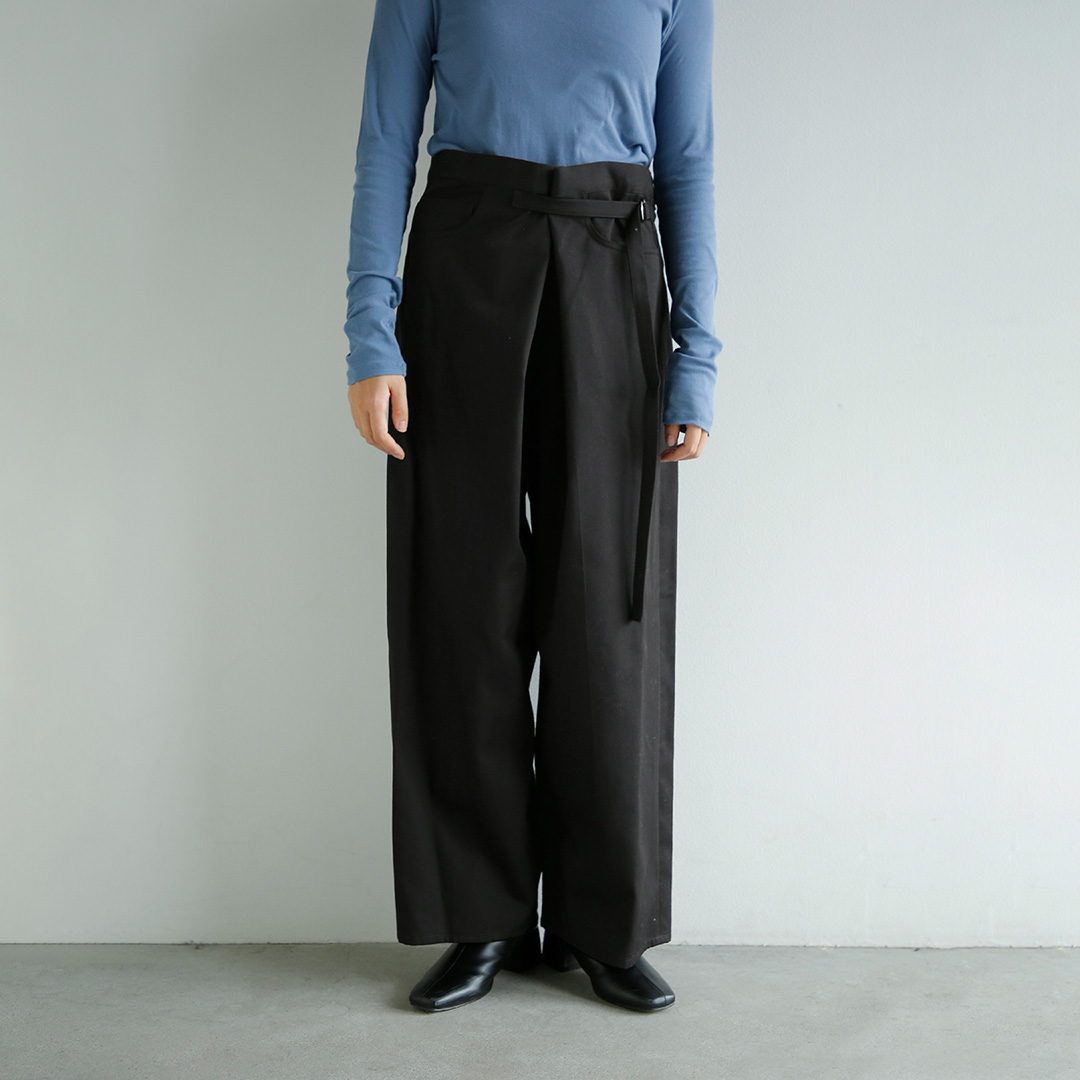 TENNE HANDCRAFTED MODERN �e���n���h�N���t�e�b�h���_��  �u���X�x�����X �R�b�g�� ���b�v�p���c wrap pants 0015-same3  �y�T�C�Y�E�J���[�������񖳗��z